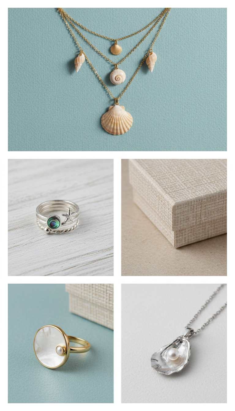 Layered Shell Motif Necklaces